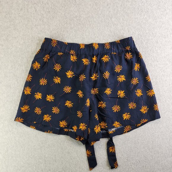 Madewell Shorts Womens L Blue Pull On Tie Fresh Daisies Summer Beachy Picnic Fun - Picture 3 of 11